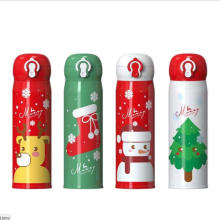 Customized Logo Stainless Steel Water Bottle with Merry Christmas Cute Printing Pattern